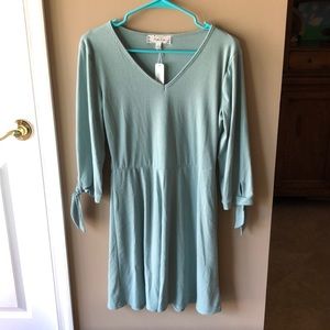 Pink Rose/Charming Charlie mint  V-neck dress NWT
